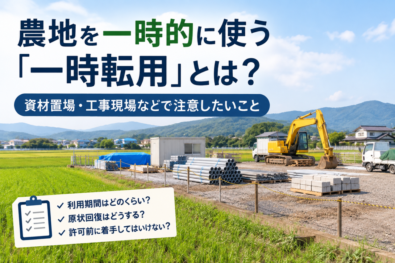 農地を一時的に使う「一時転用」とは?資材置場・工事現場などで注意したいこと