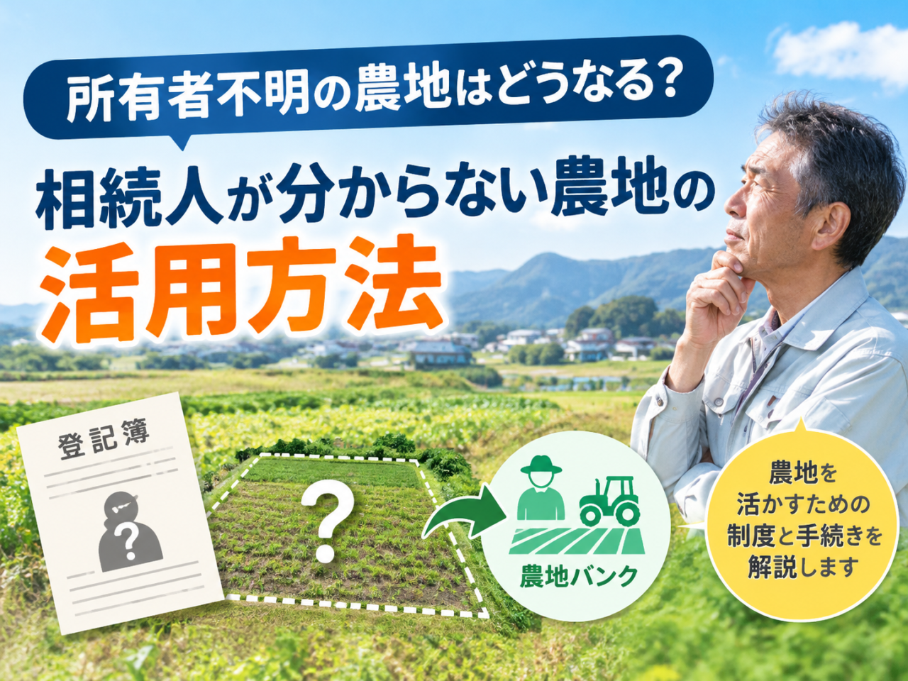 所有者不明の農地は貸せる?農地バンクを利用するための手続き