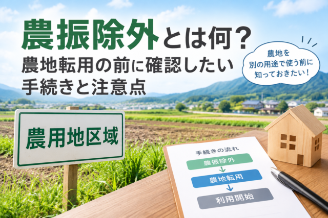 農振除外とは？農地転用との違い・必要な条件・手続きの流れを解説